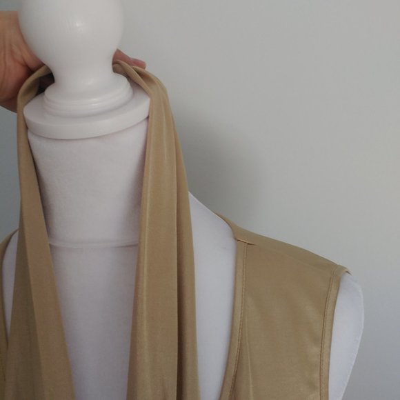 Gold Ruched Sleeveless Top Marilyn Monroe Halter Style Bodycon Holiday Partywear - Picture 10 of 12